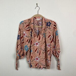 Christian Siriano | Peach Floral Women's Blouse M